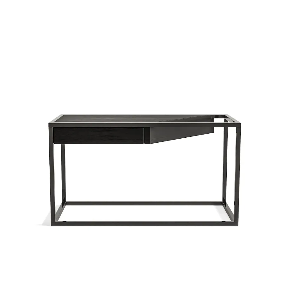 obrazek 1 Portugalski stolik z czarnego drewna dębowego i stali lakierowanej na czarno