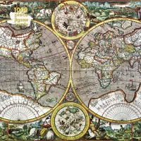 Zdjęcie Puzzle dla dorosłych Pieter van den Keere: Antyczna mapa świata - Flame Tree Publishing