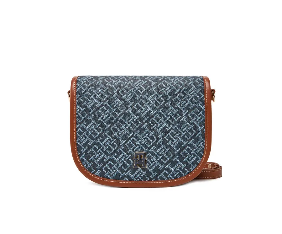 obrazek 1 Tommy Hilfiger Torebka Th Monoplay Leather Saddle Bag AW0AW17414 Granatowy
