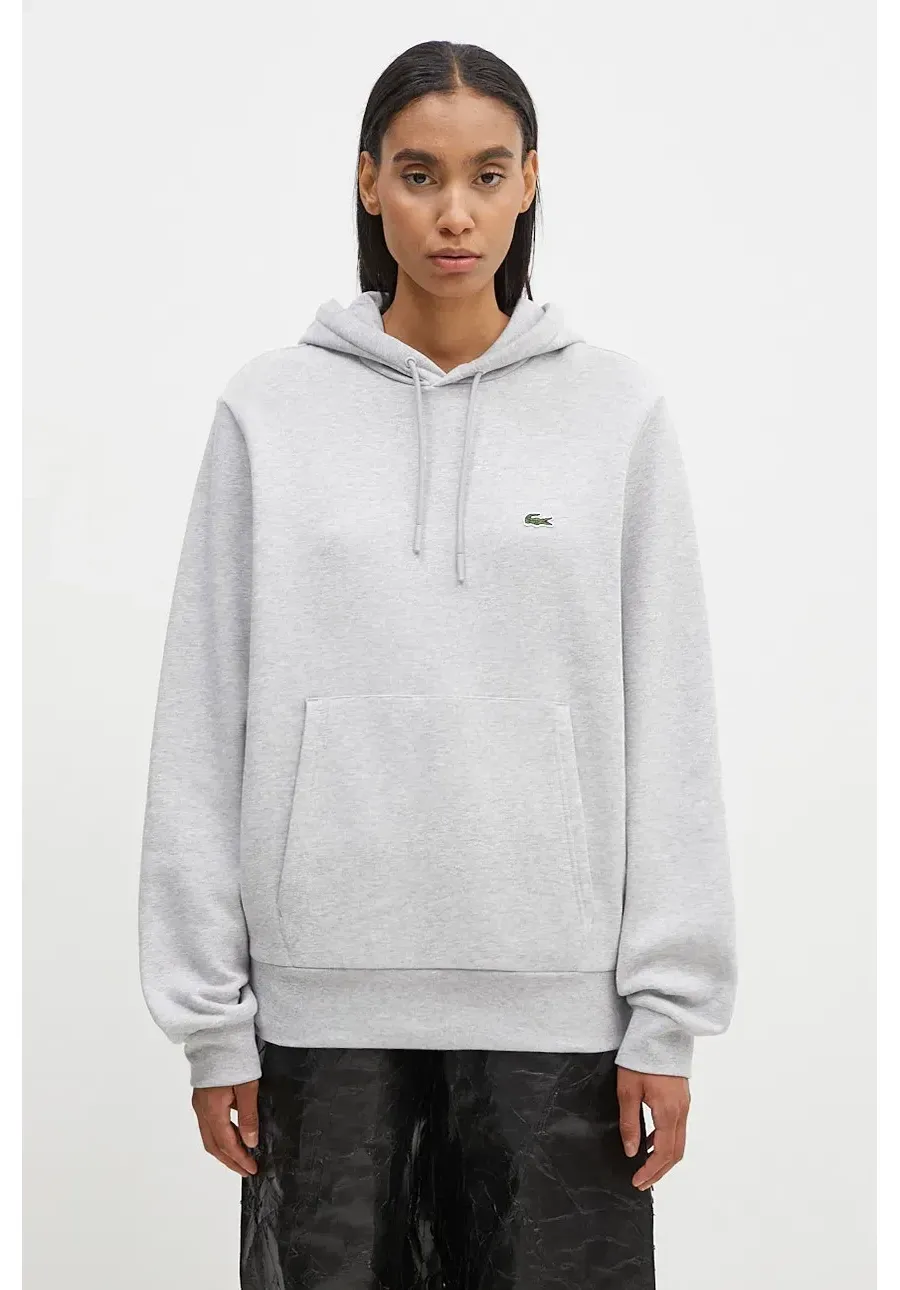 obrazek 1 Lacoste bluza kolor szary z kapturem gładka