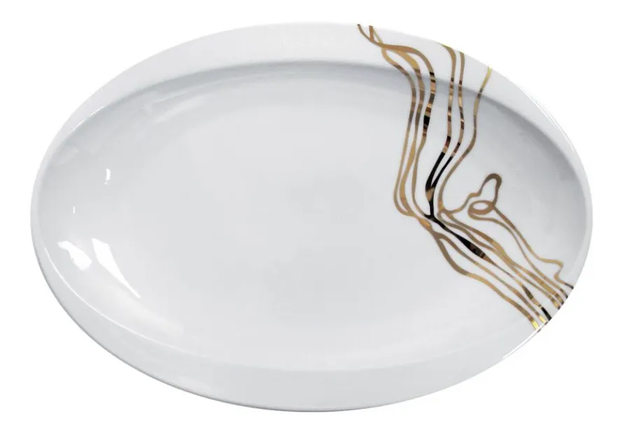 obrazek 1 Porcelanowy półmisek ze złotymi zdobieniami do jadalni
