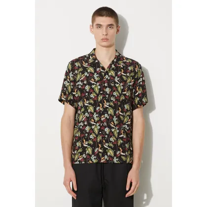 Zdjęcie A.P.C. koszula męska kolor czarny relaxed z kołnierzykiem klasycznym VIAJS.H12495-BLACK