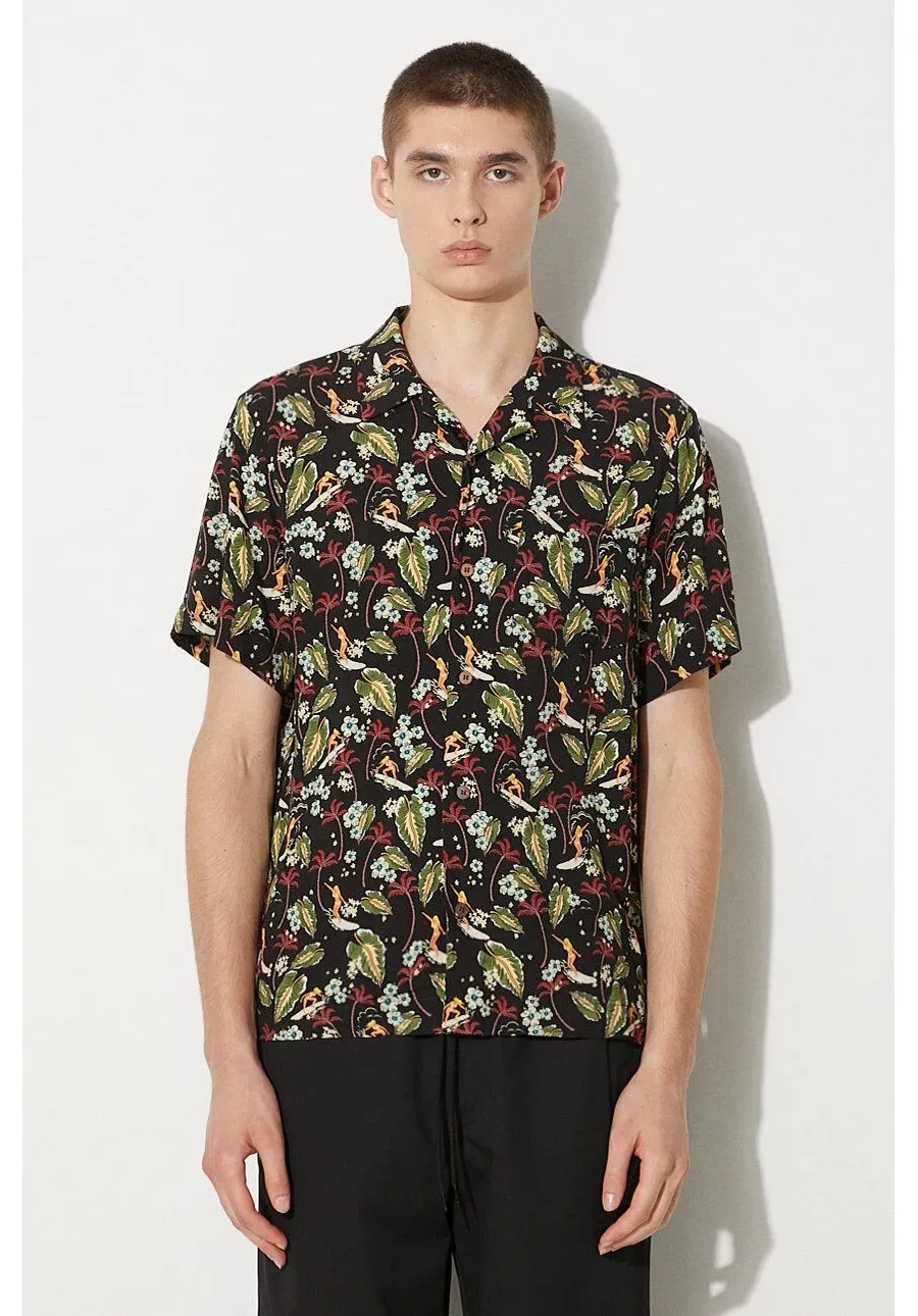 obrazek 1 A.P.C. koszula męska kolor czarny relaxed z kołnierzykiem klasycznym VIAJS.H12495-BLACK