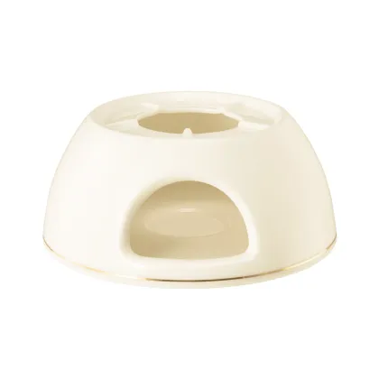 Zdjęcie Stylowy porcelanowy podgrzewacz zdobiony złotą obwódką - Seltmann Weiden
