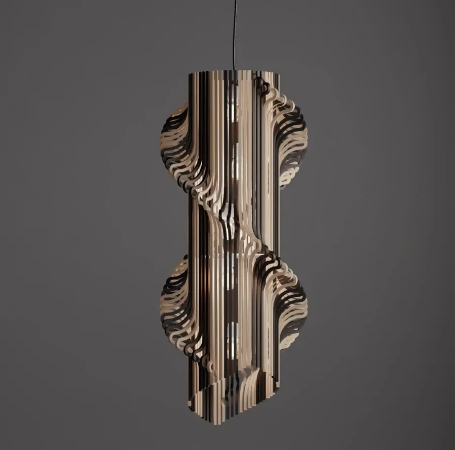 obrazek 2 Designerska lampa sufitowa ze sklejki