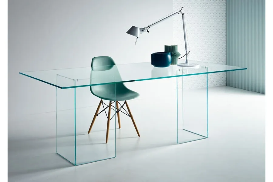 obrazek 1 Włoski wysoki prostokątny stół wykonany ze szkła - Tonelli Design