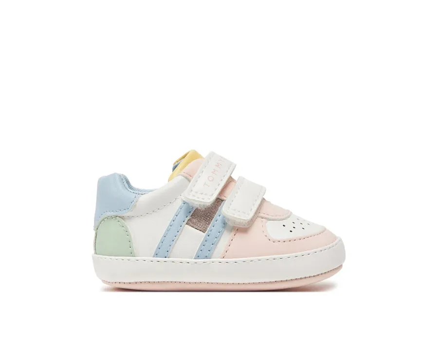 obrazek 1 Tommy Hilfiger Sneakersy Flag Low Cut Velcro T0A9-33720-1528 Biały