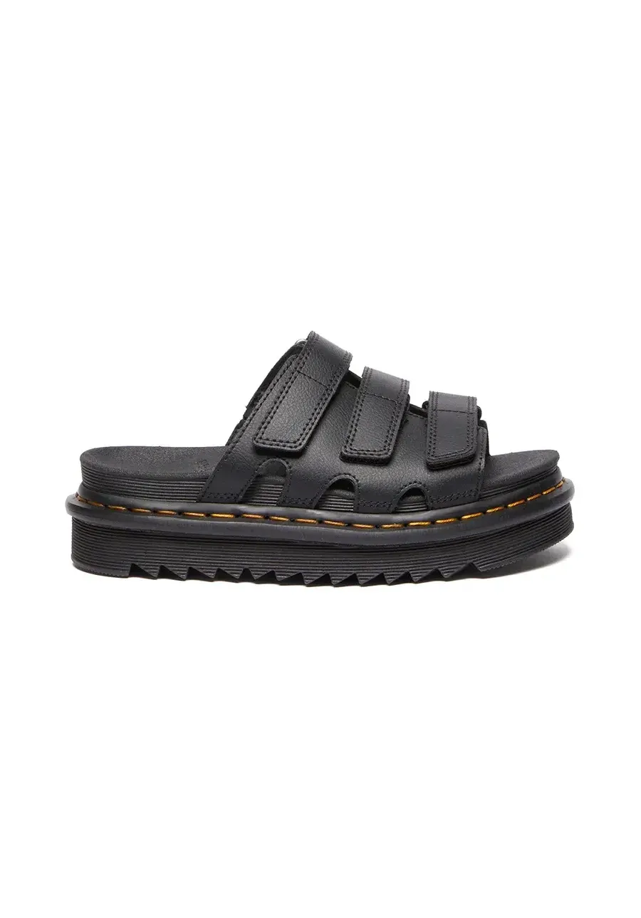 obrazek 1 Dr. Martens klapki skórzane Raine damskie kolor czarny na platformie DM40522001