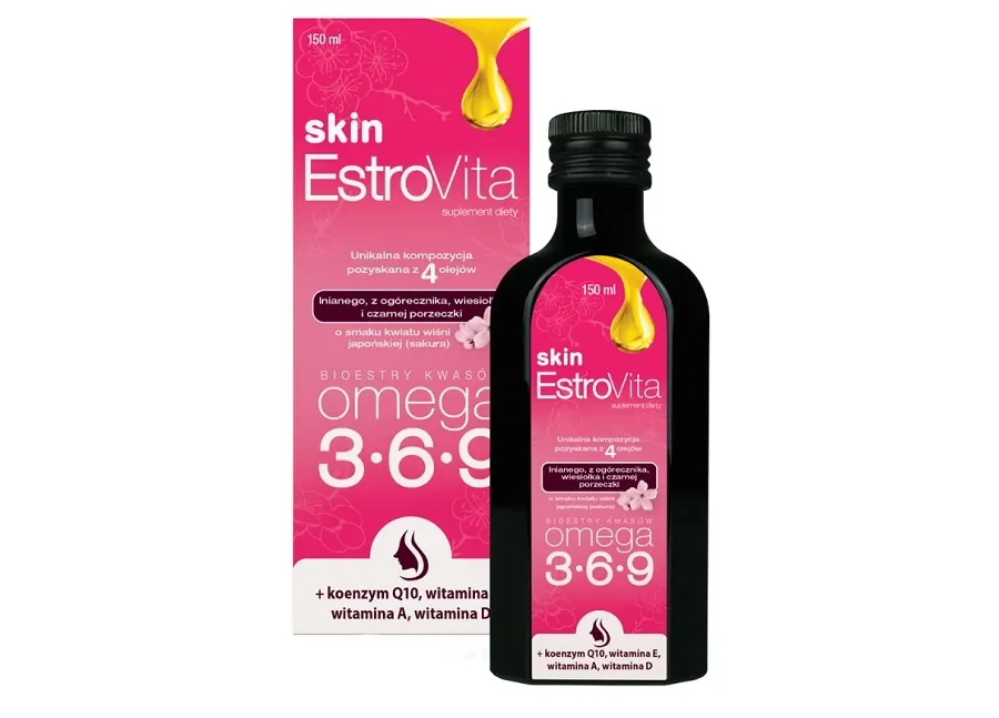 obrazek 1 Estrovita Skin Sakura, Kwasy omega-3-6-9, Płyn  150 ml