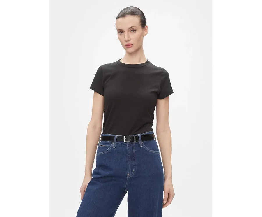 obrazek 1 Calvin Klein T-Shirt Smooth Cotton Baby Tee K20K206794 Czarny Slim Fit
