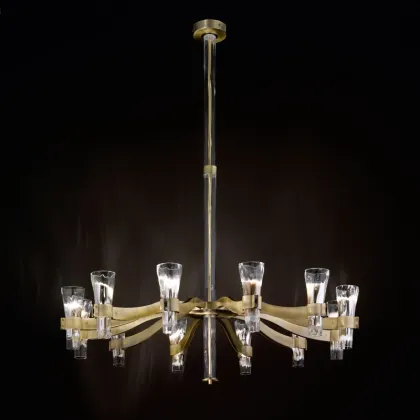 Zdjęcie 12-ramienny żyrandol LC90/12 z efektem martellato