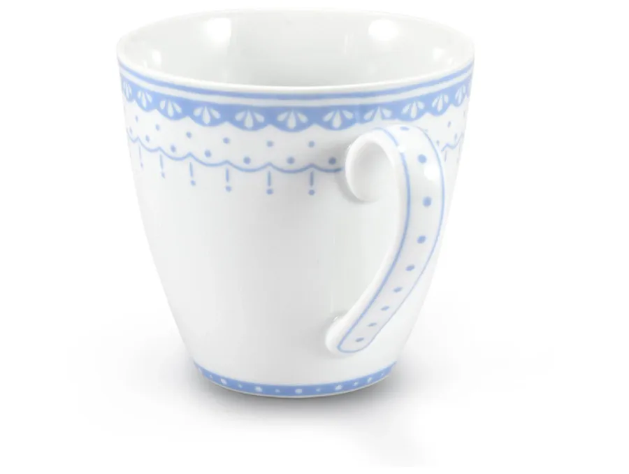 obrazek 2 Stylowy kubek z porcelany z delikatnym jasnoniebieskim zdobieniem – wariant 2 – Leander