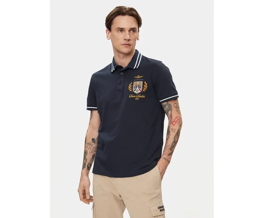 obrazek 1 Aeronautica Militare Polo 241PO1764P199 Granatowy Regular Fit