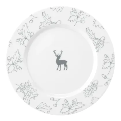 Zdjęcie Porcelanowy okrągły talerz obiadowy 28 cm zdobiony nowoczesnym motywem - Seltmann Weiden