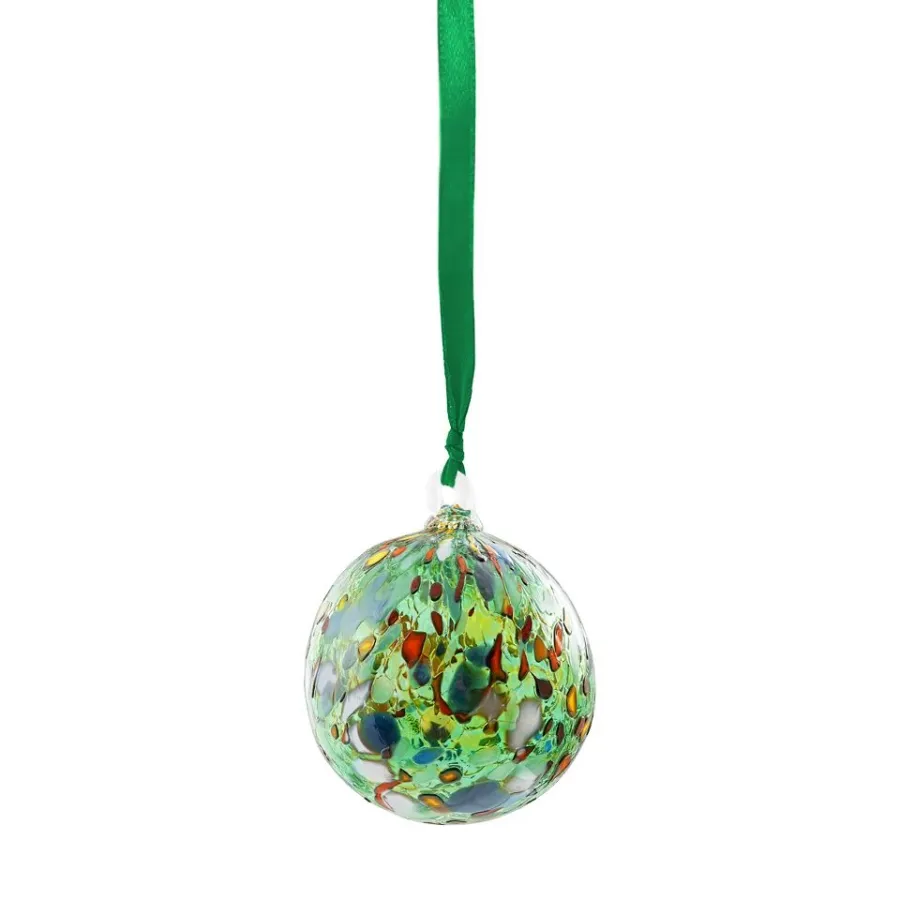 obrazek 1 Zielona bombka z weneckiego szkła (8 cm)