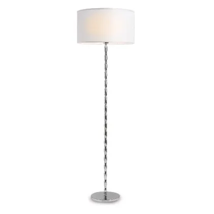Zdjęcie Ekskluzywna lampa podłogowa z mosiądzu, wykończona chromem lub niklem
