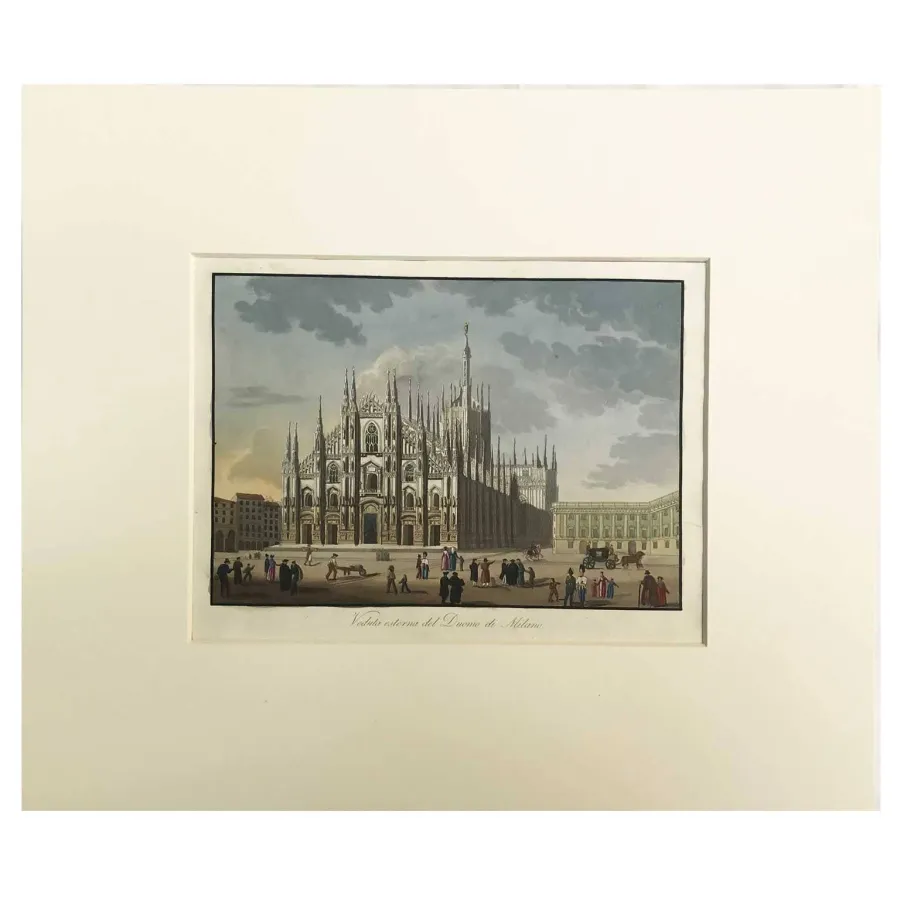 obrazek 2 Widok zewnętrzny katedry w Mediolanie z około 1830 roku