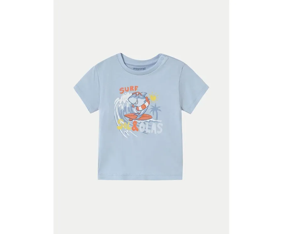 obrazek 1 Mayoral T-Shirt 1065 Błękitny Regular Fit