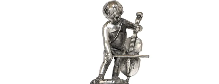 obrazek 1 Wspaniały nożyk do otwierania listów z figurką cherubina z altówką