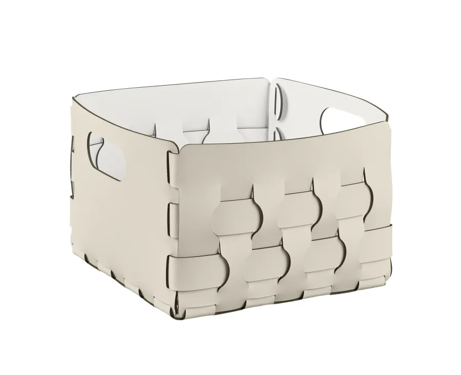 obrazek 1 Elegancki skórzany kosz Dubai w rozmiarze 25x25xH20 cm