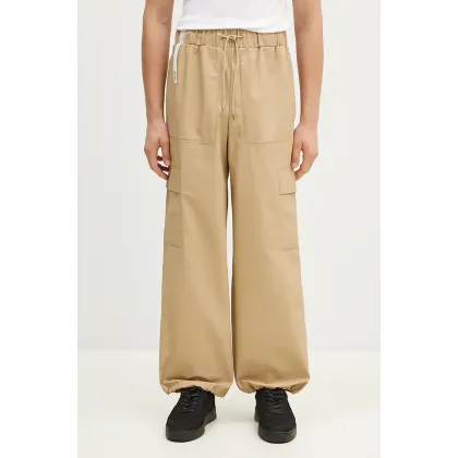Zdjęcie Rains spodnie przeciwdeszczowe Cargo Rain Pants Wide 99 18990 kolor beżowy szerokie high waist 18990-SAND.