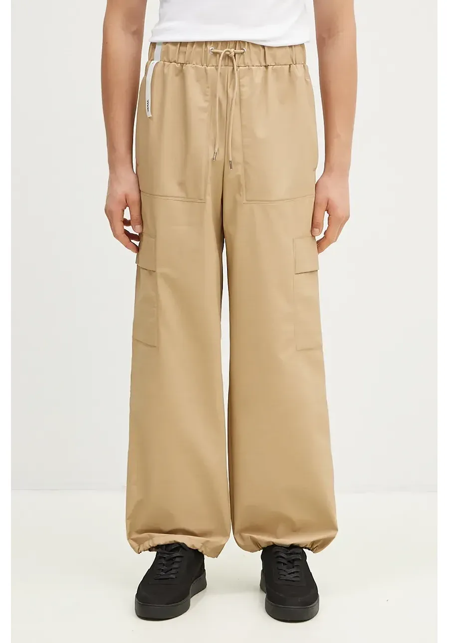 obrazek 1 Rains spodnie przeciwdeszczowe Cargo Rain Pants Wide 99 18990 kolor beżowy szerokie high waist 18990-SAND.