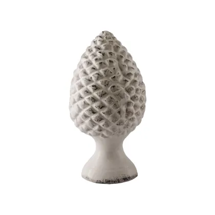 Zdjęcie Biała szyszka sosnowa wykonana z ceramiki 25 cm - Virginia Casa
