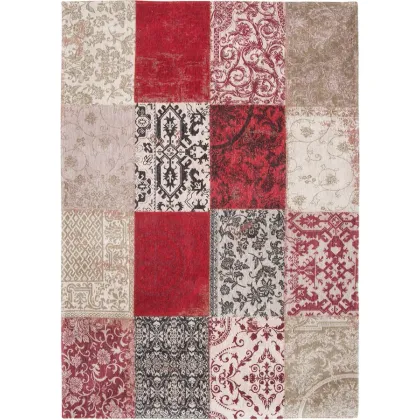 Zdjęcie Cudowny czerwono beżowy dywan patchwork - ANTWERP RED 8985