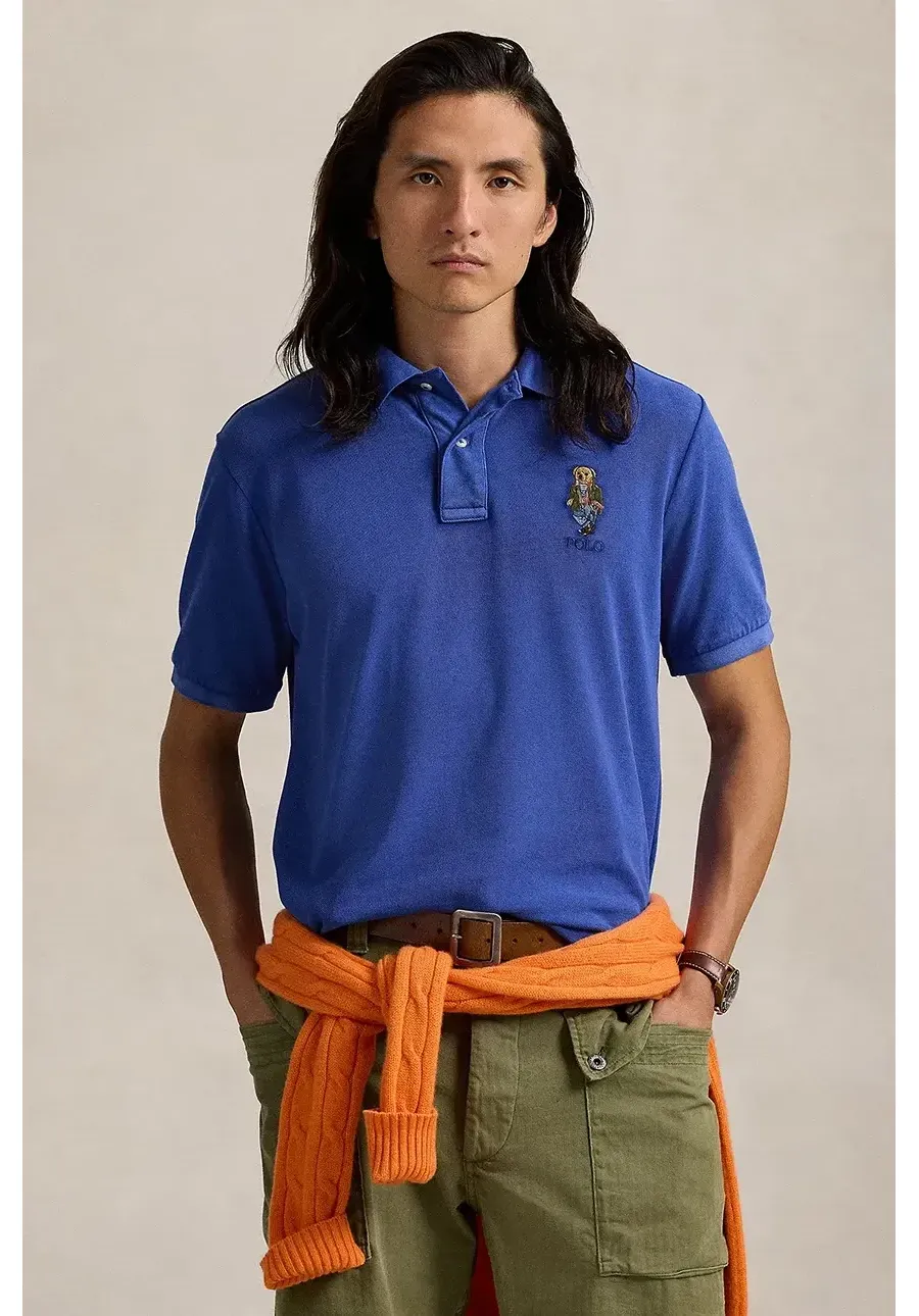obrazek 1 Polo Ralph Lauren polo bawełniane kolor niebieski gładki 710958188