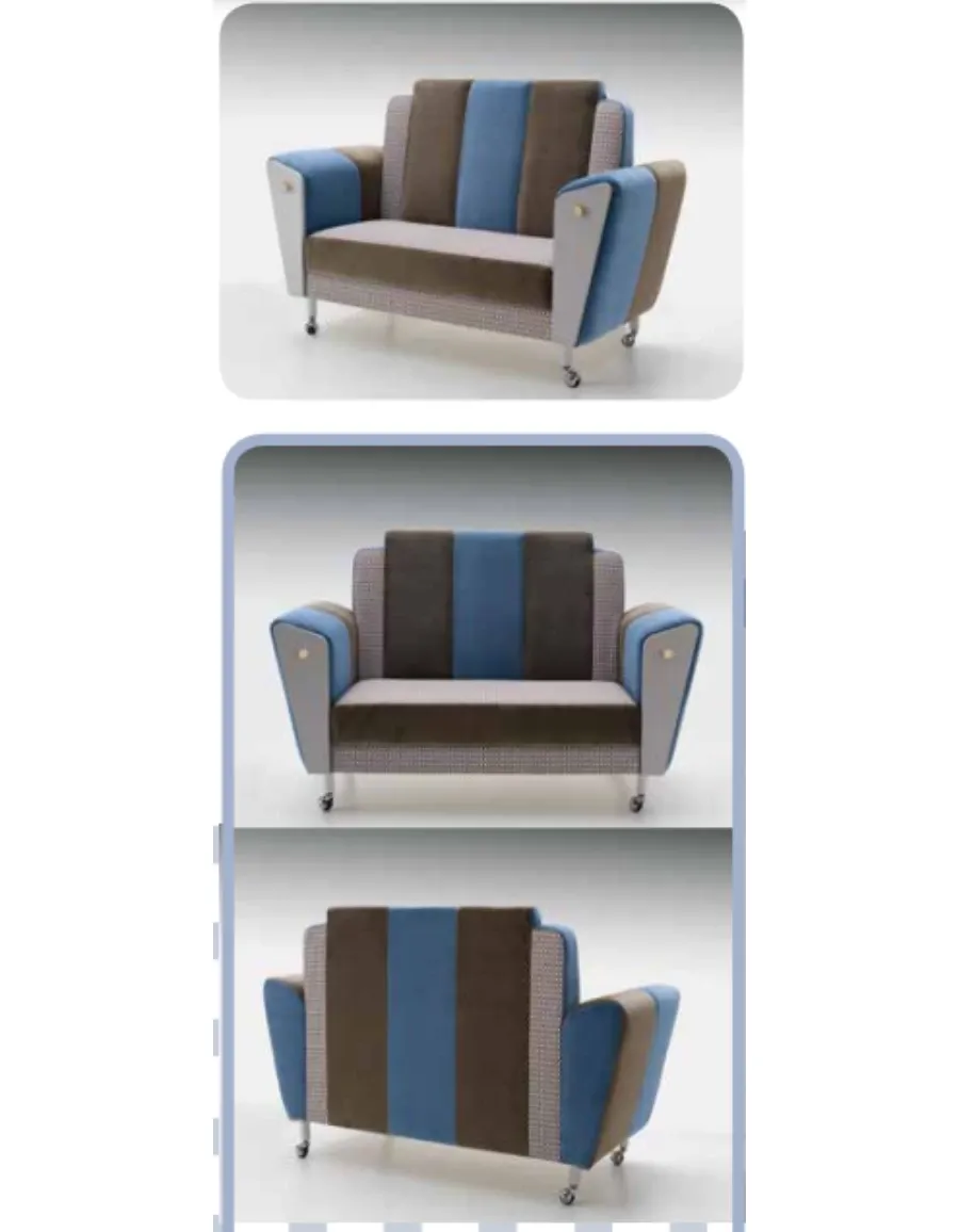 obrazek 1 Młodzieżowa, tapicerowana sofa na kółkach w nowoczesnym stylu - Ferretti e Ferretti
