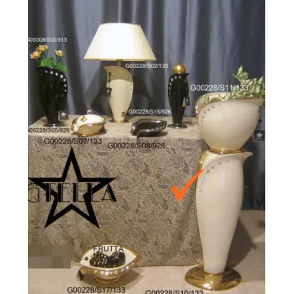 Picture Beige ceramic column studded with Swarovski crystals