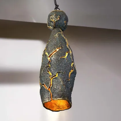 Picture Sculptural brass lamp for home lighting