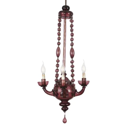 Picture Amethyst-colored blown glass chandelier in Venetian style from the beginning of the 20th century
