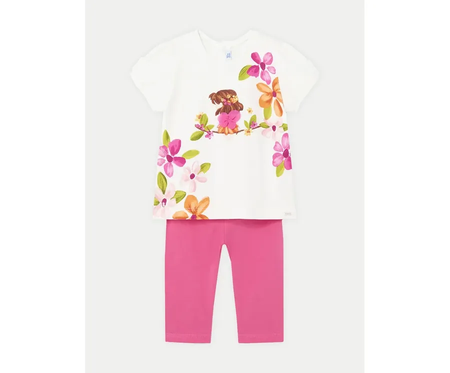 obrazek 1 Mayoral Komplet t-shirt i legginsy 01736 Różowy Regular Fit