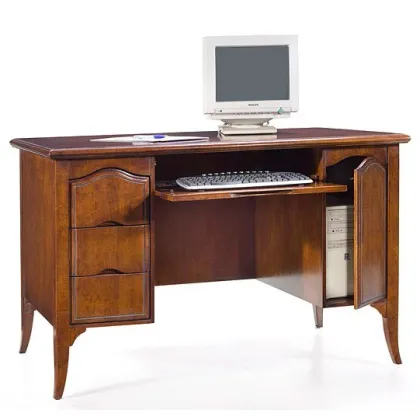 Zdjęcie Biurko z 3 szufladami, drzwiami i klapką na klawiaturę - Zanini