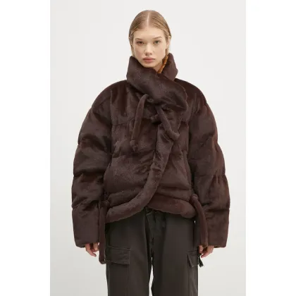 Zdjęcie Ottolinger kurtka Furry Strappy Puffer Jacket damska kolor brązowy zimowa 1090602521
