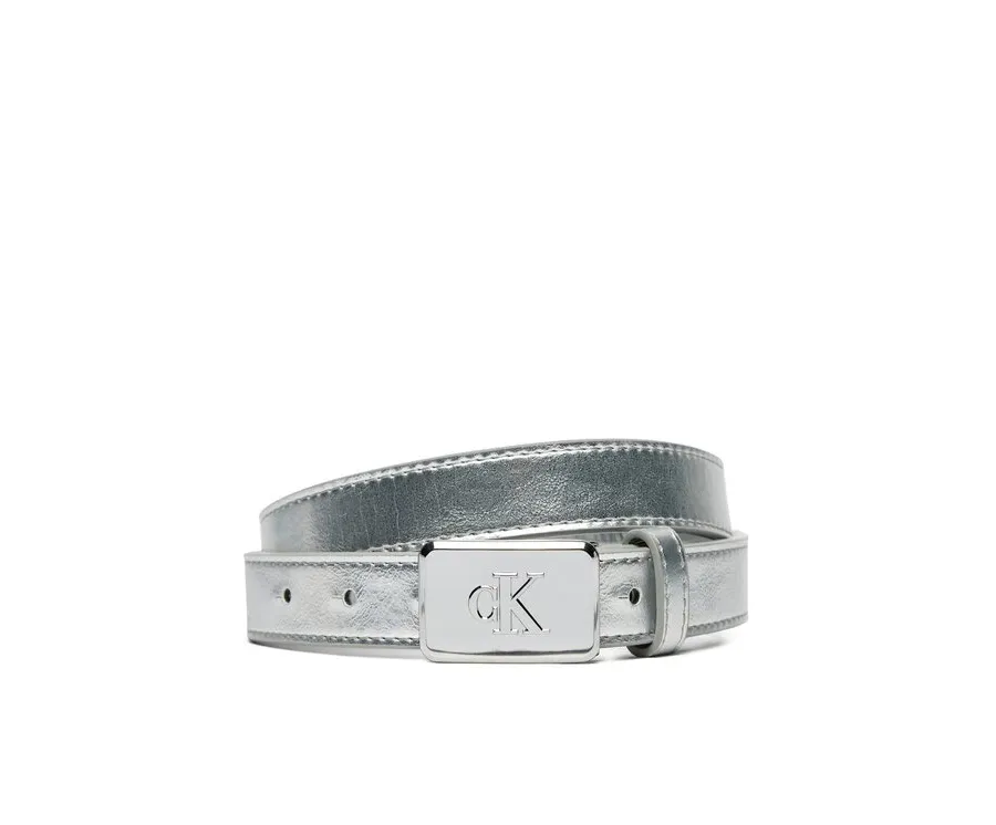 obrazek 1 Calvin Klein Jeans Pasek Dziecięcy Metallic Buckle Belt IU0IU00666 Srebrny