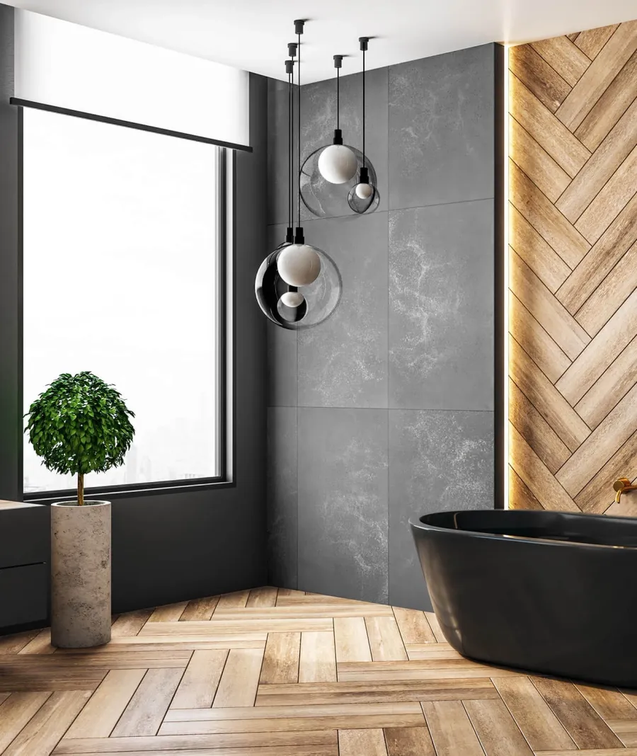 obrazek 1 30x60 cm DS - (ciemny popiel, srebrne kruszywo) - płyta beton architektoniczny ultralekka