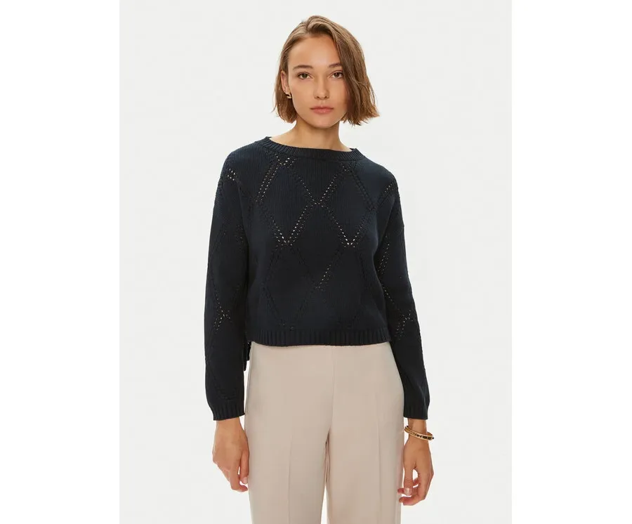 obrazek 1 Weekend Max Mara Sweter Abbozzi 2425366161 Granatowy Slim Fit