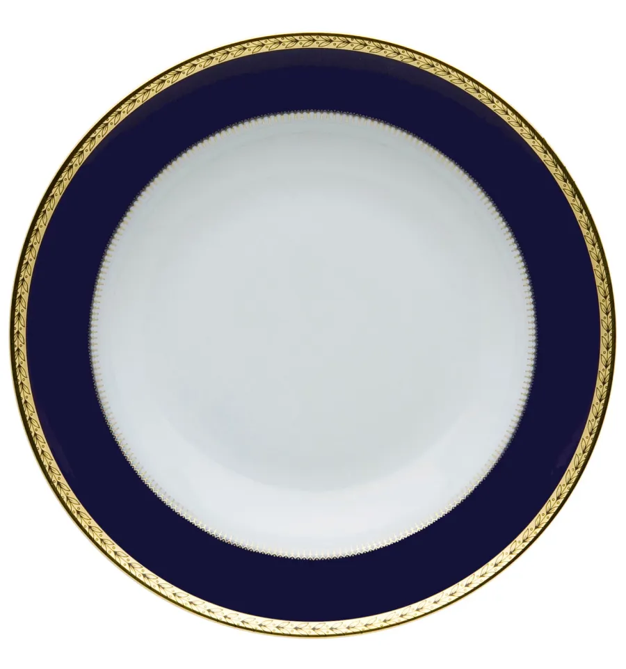 obrazek 1 Granatowo-biały porcelanowy talerz do zupy Brest ze złotym rantem - Vista Alegre