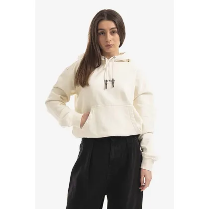 Zdjęcie Tom Wood bluza bawełniana Eden damska kolor beżowy z kapturem z nadrukiem 22191.015-CREAM