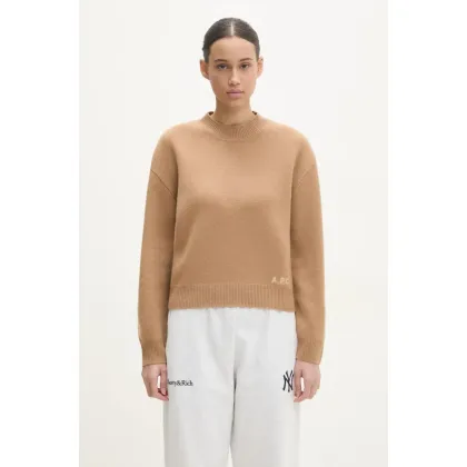 Zdjęcie A.P.C. sweter wełniany Pull Esther damski kolor brązowy WVBDK-F23373