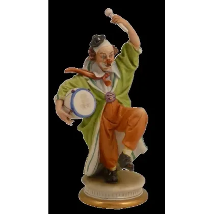 Zdjęcie Figurka z porcelany - klaun z bębenkiem
