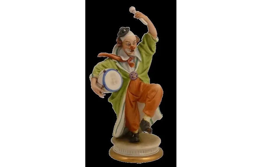obrazek 1 Figurka z porcelany - klaun z bębenkiem