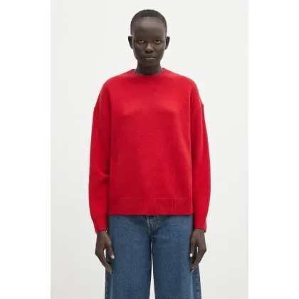 Zdjęcie Anine Bing sweter kaszmirowy Lee Crew Sweater damski kolor czerwony A.09.10662