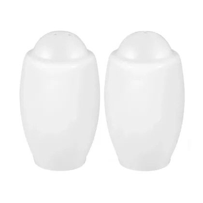 Zdjęcie Stylowy biały porcelanowy zestaw – solniczka z pieprzniczką - Seltmann Weiden