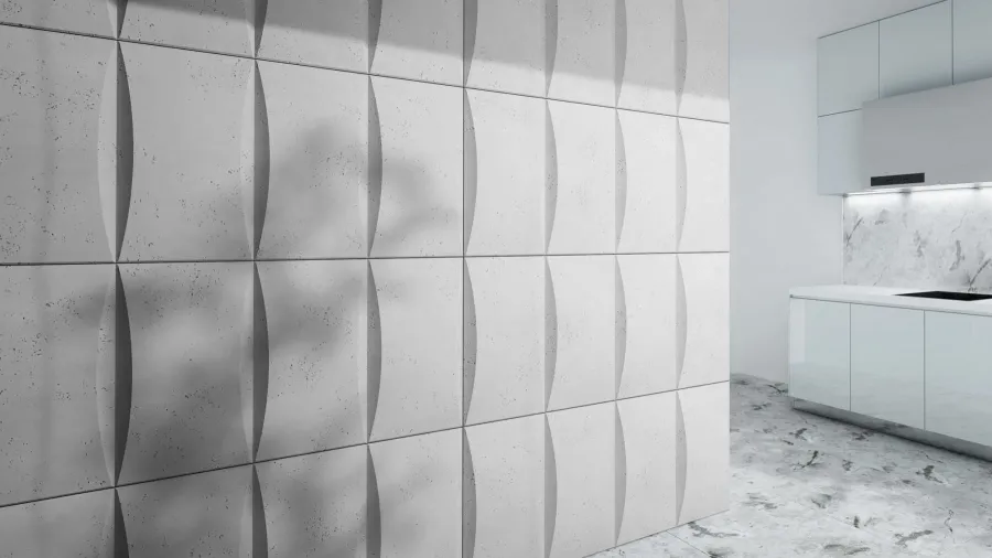 obrazek 1 60x60 cm VT - PB20 (S95 jasno szary - mysi) BLOK - panel dekor 3D beton architektoniczny