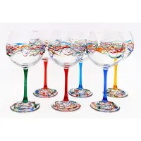 Picture A unique set of 6 Degustazione Jazz glasses from Italy