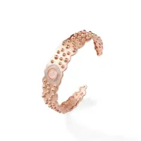 Picture Elite Italian bracelet Silver plated with rose gold Laboratory diamond Pink opal