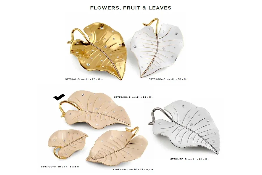 picture 1 Stylish, large leaf with crystals and a chain from Italy - Bruno Costenaro